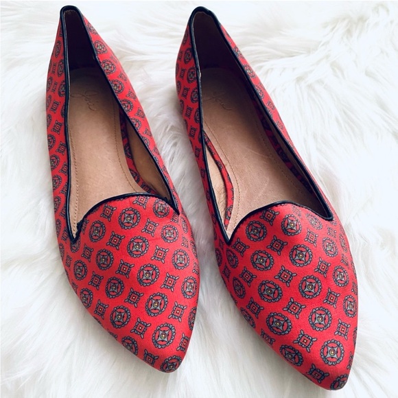 Joie Daydreaming Print Red / Orange Loafers Size 37.5 - Picture 2 of 9